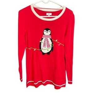 Ugly Christmas Sweater by Crown & Ivy: Women’s Medium: Holiday Penguin: VTG
